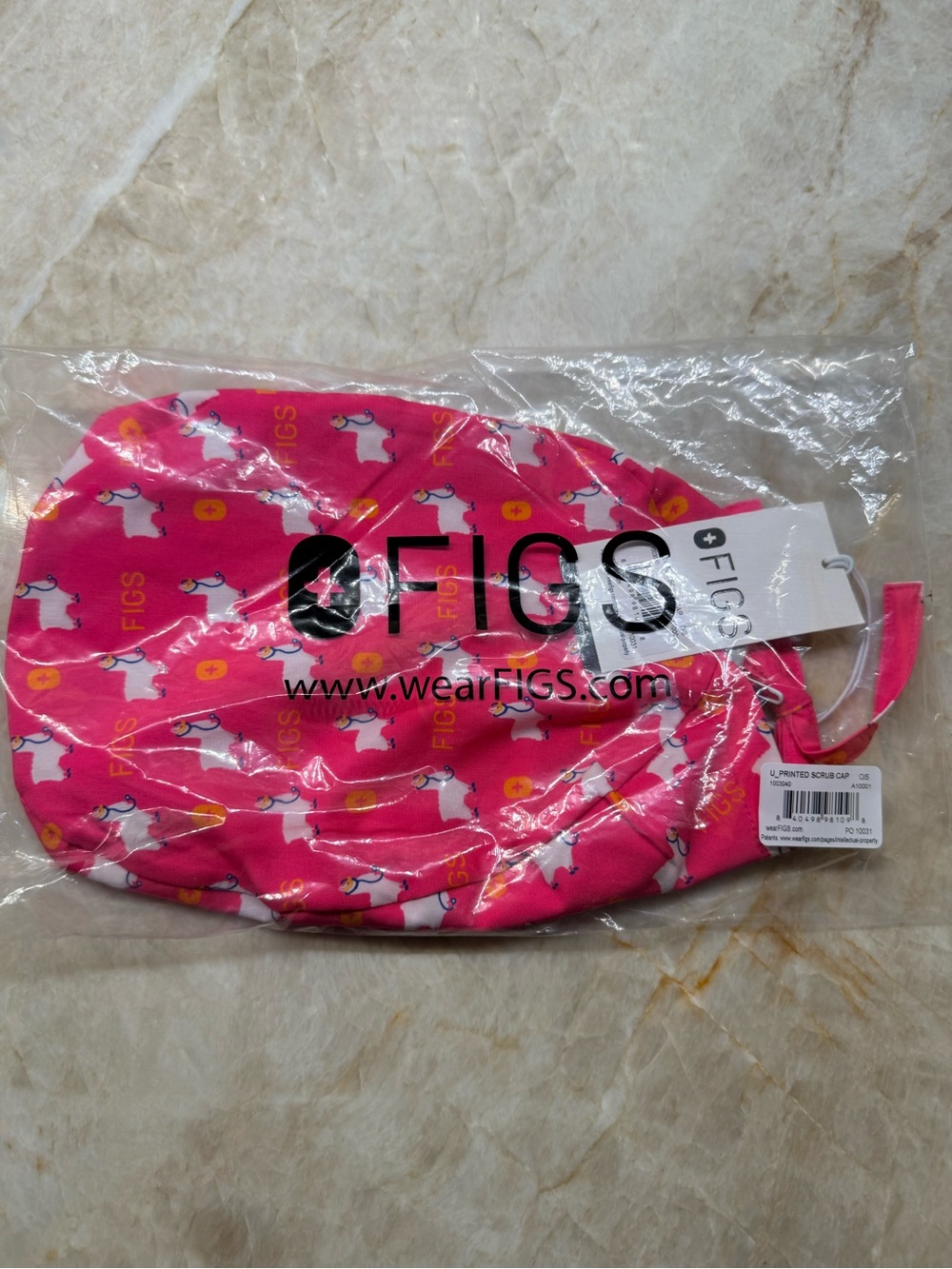 Figs Llama Pink Scrub Cap - Picture 3 of 7